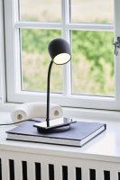 Svart LED-lampa med Högtalare & Qi-laddare - Ellie | KREAFUNK
